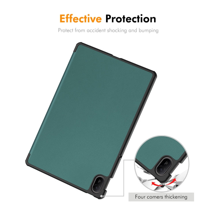 For Huawei MatePad SE 11 2024 ENKAY Tri-fold Custer Texture Platic Leather Tablet Case
