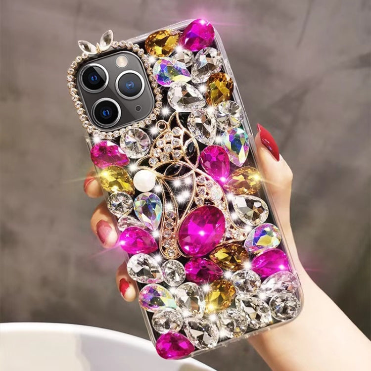 For iPhone 11 Pro Handmade Bling Rhinestone Gemstone Fox PC Phone Case
