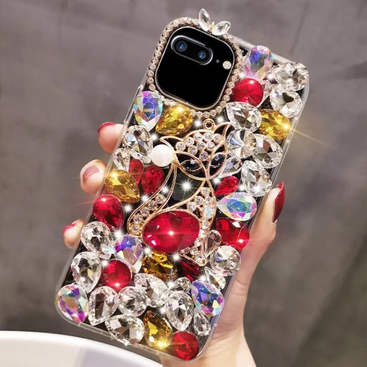 For iPhone 7 Plus / 8 Plus Handmade Bling Rhinestone Gemstone Fox PC Phone Case