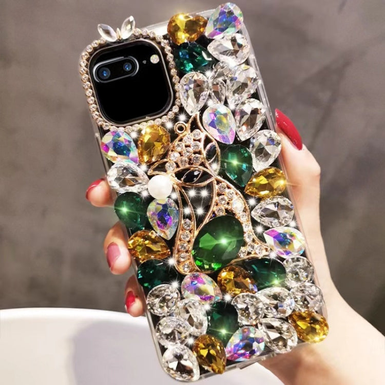 For iPhone 7 Plus / 8 Plus Handmade Bling Rhinestone Gemstone Fox PC Phone Case