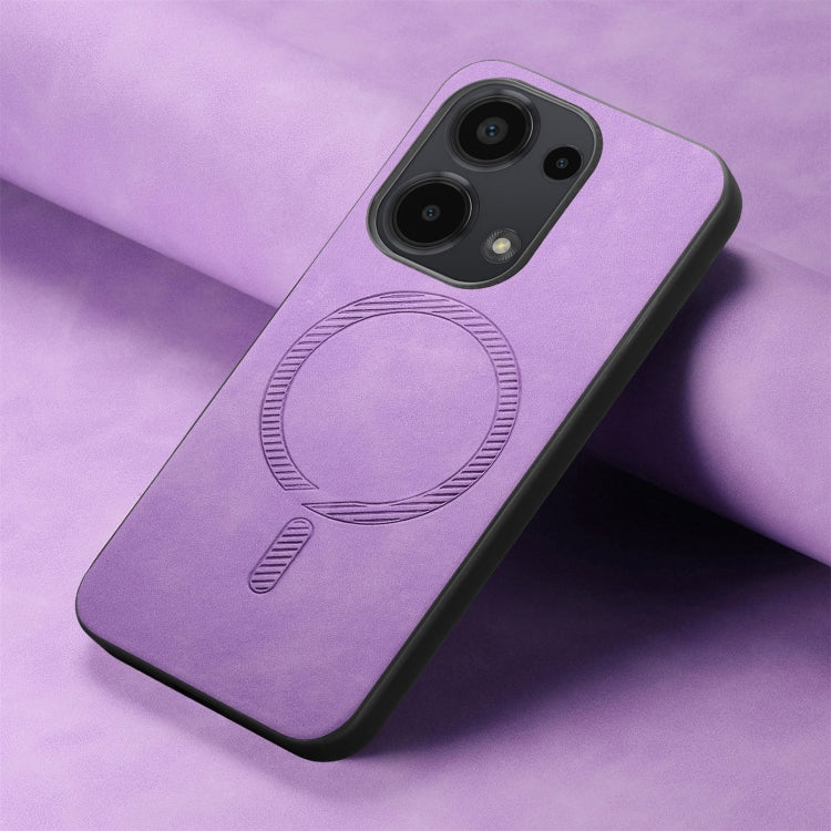 For Xiaomi Redmi Turbo 3 5G Solid Color Retro Magsafe PU Back Cover Phone Case