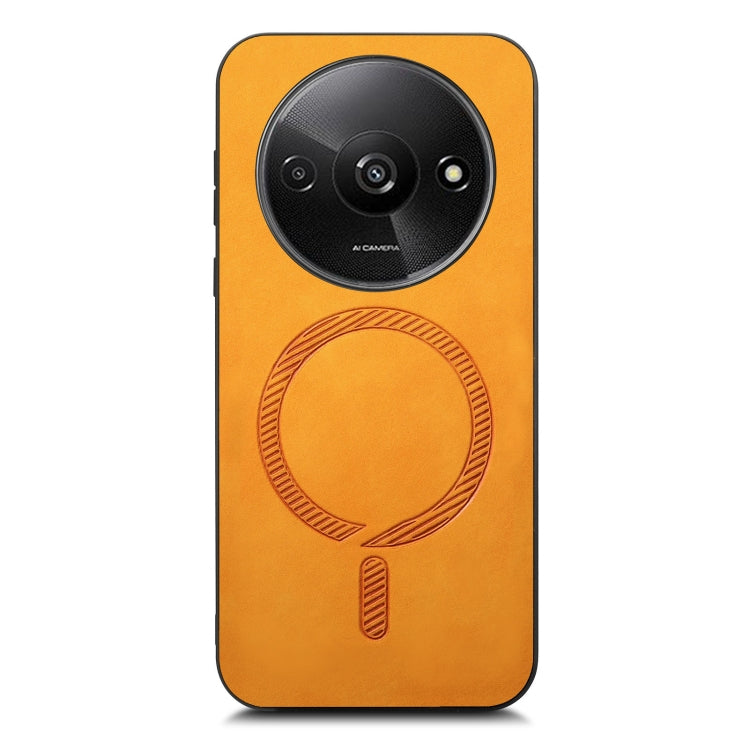For Xiaomi Redmi A3 Solid Color Retro Magsafe PU Back Cover Phone Case