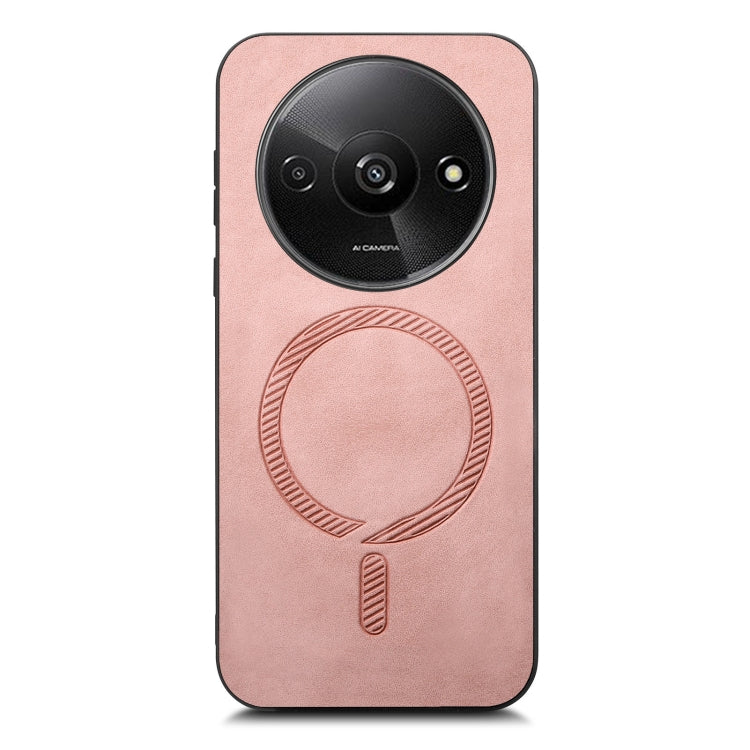 For Xiaomi Redmi A3 Solid Color Retro Magsafe PU Back Cover Phone Case