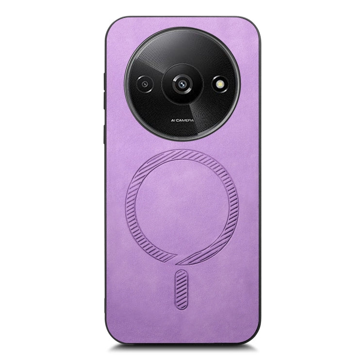 For Xiaomi Redmi A3 Solid Color Retro Magsafe PU Back Cover Phone Case