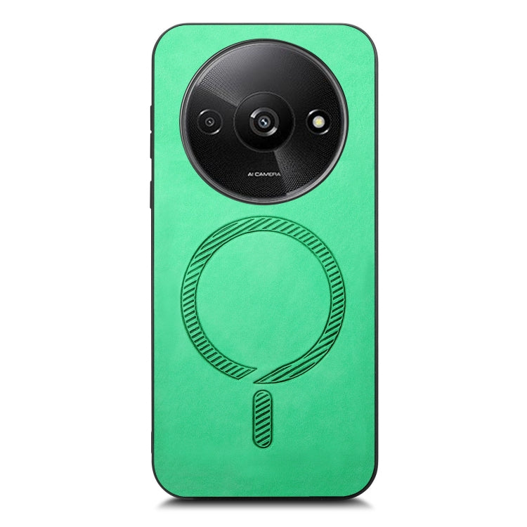 For Xiaomi Redmi A3 Solid Color Retro Magsafe PU Back Cover Phone Case