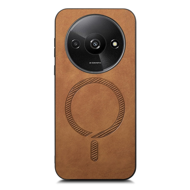 For Xiaomi Redmi A3 Solid Color Retro Magsafe PU Back Cover Phone Case