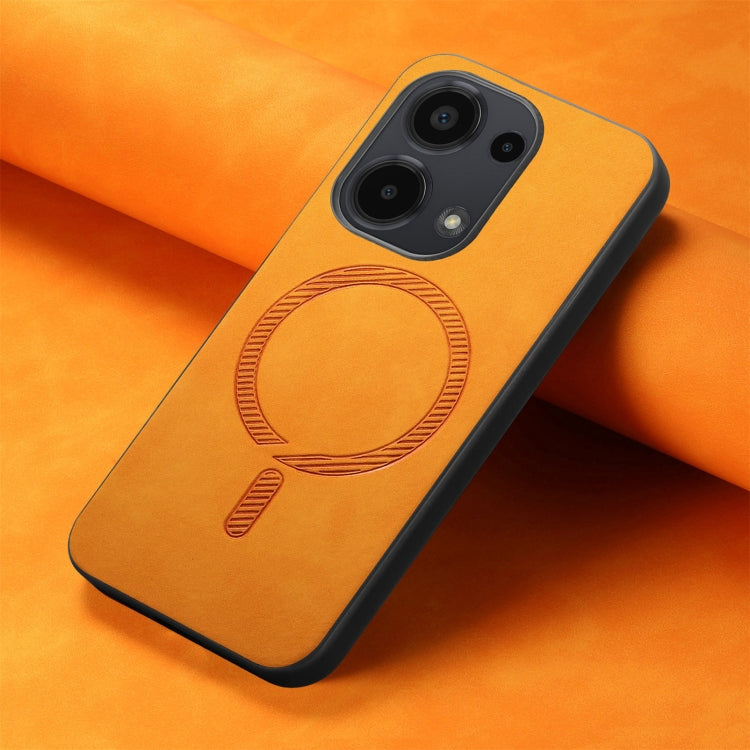 For Xiaomi Redmi Note 13 Pro 4G Solid Color Retro Magsafe PU Back Cover Phone Case