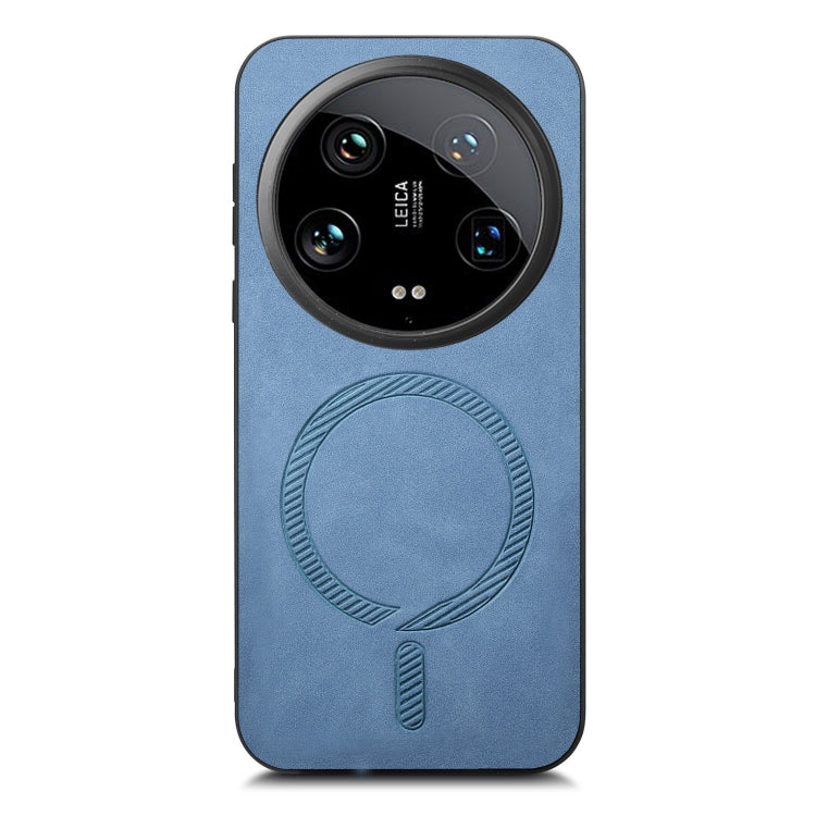 For Xiaomi 14 Ultra Solid Color Retro Magsafe PU Back Cover Phone Case