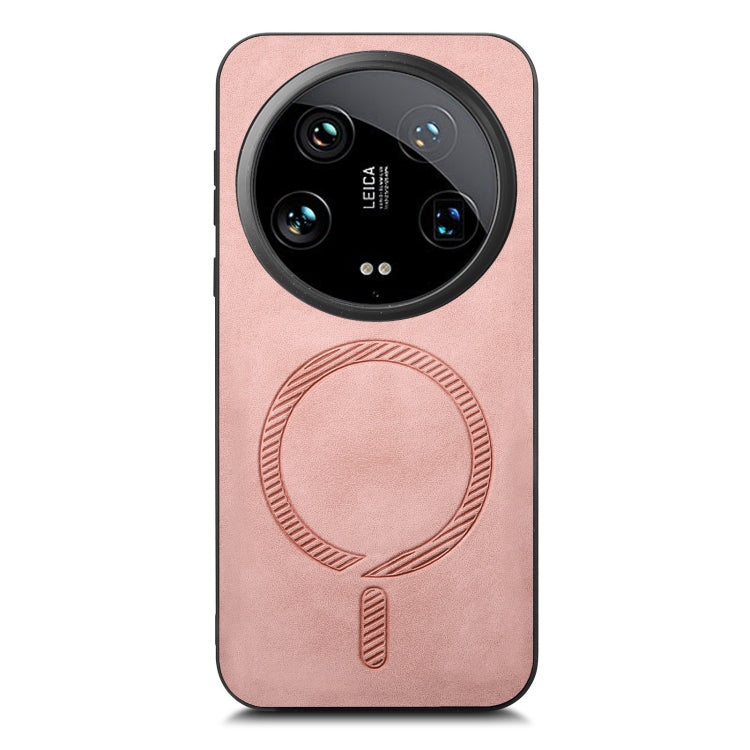 For Xiaomi 14 Ultra Solid Color Retro Magsafe PU Back Cover Phone Case