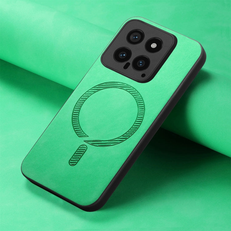 For Xiaomi 14 Pro 5G Solid Color Retro Magsafe PU Back Cover Phone Case