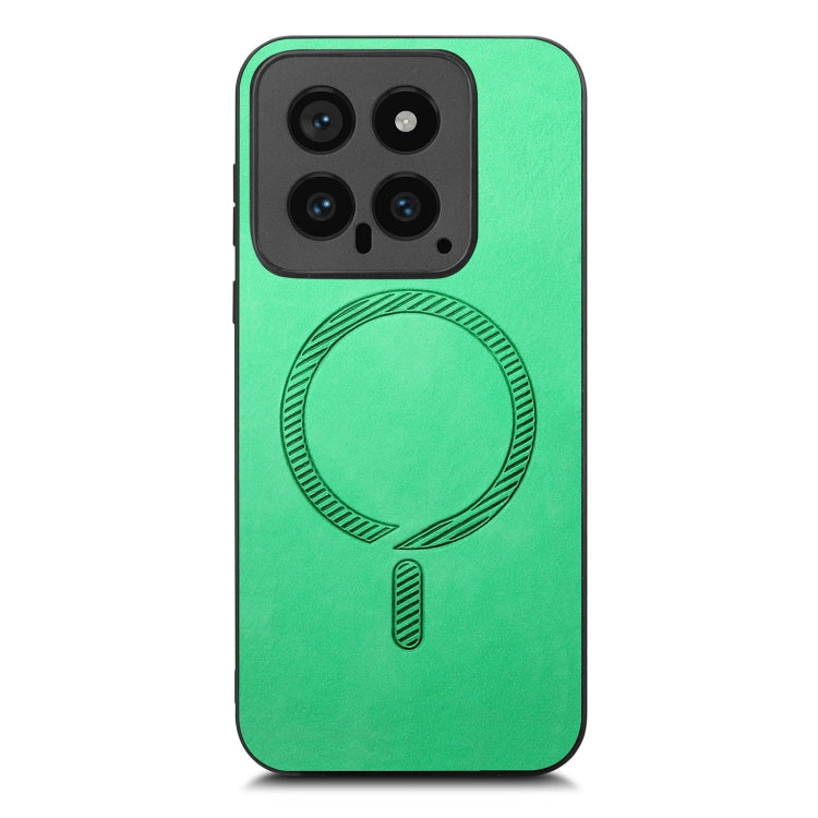 For Xiaomi 14 Pro 5G Solid Color Retro Magsafe PU Back Cover Phone Case
