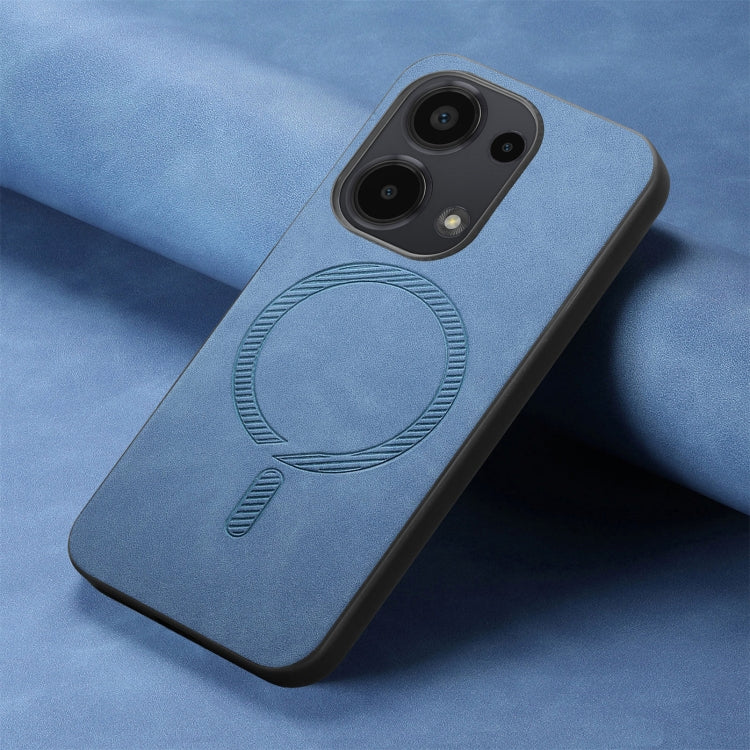 For Xiaomi Redmi Note 13 5G Solid Color Retro Magsafe PU Back Cover Phone Case