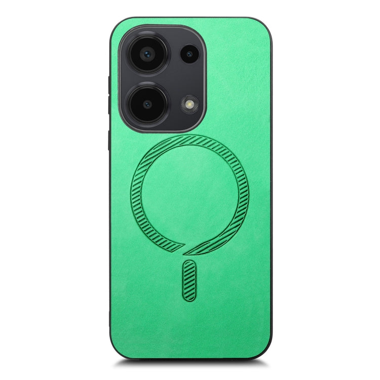 For Xiaomi Redmi Note 13 5G Solid Color Retro Magsafe PU Back Cover Phone Case