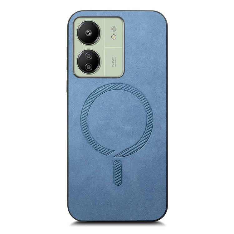 For Xiaomi Redmi 13C Solid Color Retro Magsafe PU Back Cover Phone Case