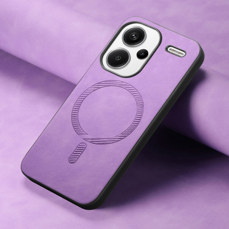 For Xiaomi Redmi Note 13 Pro+ Solid Color Retro Magsafe PU Back Cover Phone Case