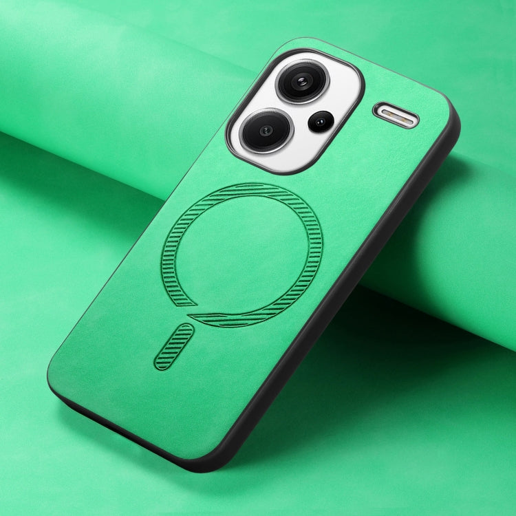 For Xiaomi Redmi Note 13 Pro+ Solid Color Retro Magsafe PU Back Cover Phone Case
