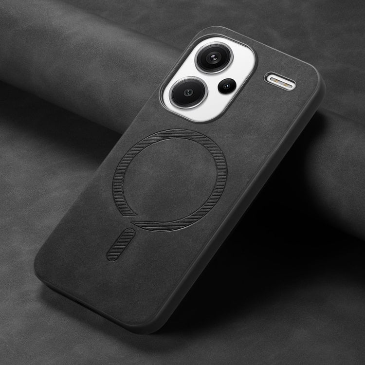 For Xiaomi Redmi Note 13 Pro+ Solid Color Retro Magsafe PU Back Cover Phone Case