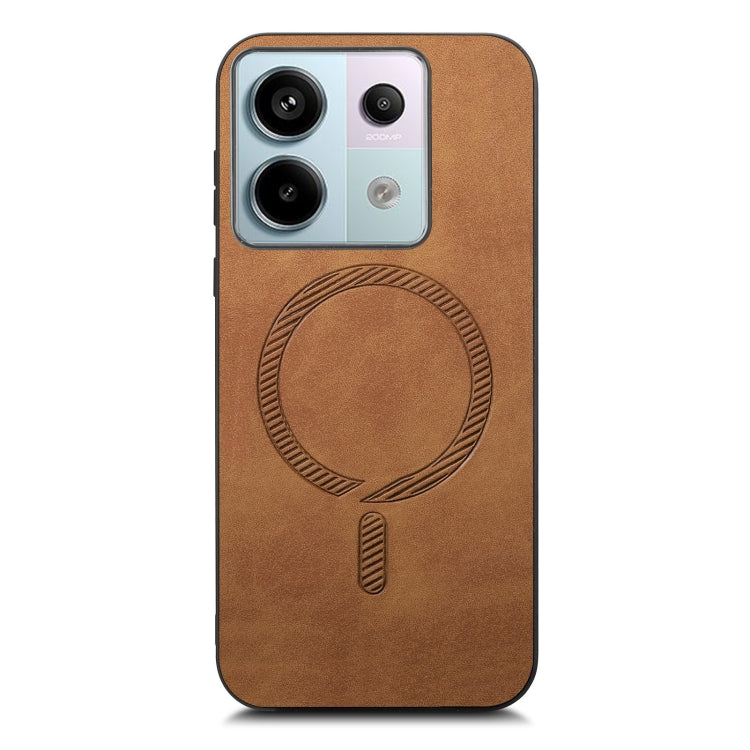 For Xiaomi Redmi Note 12 Turbo Solid Color Retro Magsafe PU Back Cover Phone Case