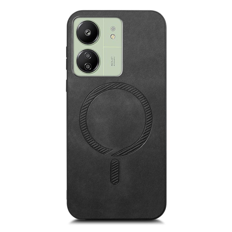 For Xiaomi Redmi 12 Solid Color Retro Magsafe PU Back Cover Phone Case