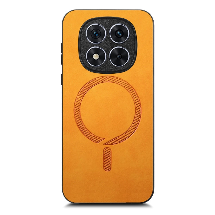 For Xiaomi Redmi Note 14 5G Solid Color Retro Magsafe PU Back Cover Phone Case