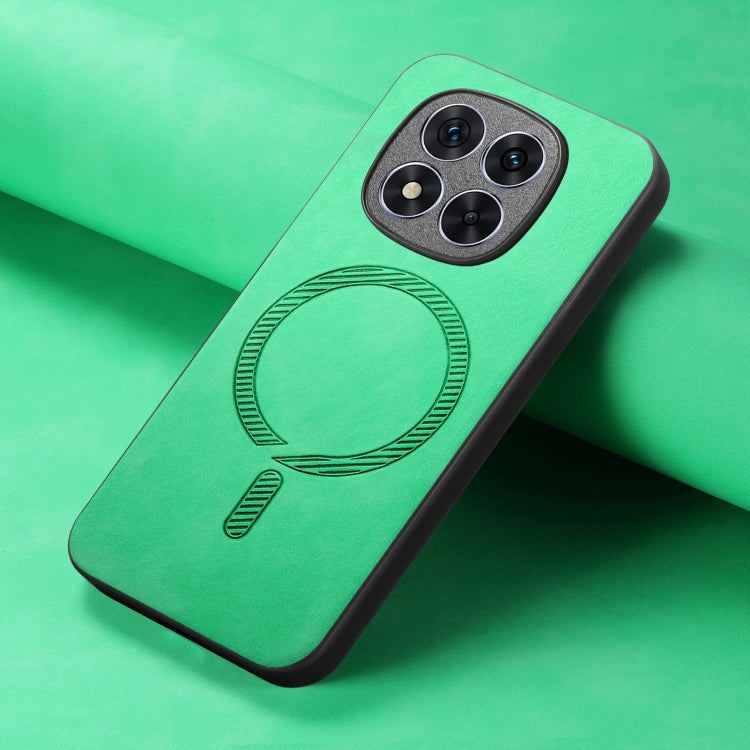 For Xiaomi Redmi Note 14 Pro 5G Solid Color Retro Magsafe PU Back Cover Phone Case