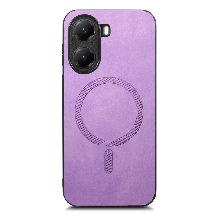 For Redmi Turbo 4 Solid Color Retro Magsafe PU Back Cover Phone Case