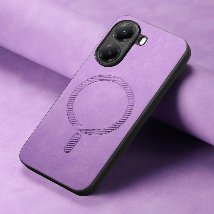For Redmi Turbo 4 Solid Color Retro Magsafe PU Back Cover Phone Case