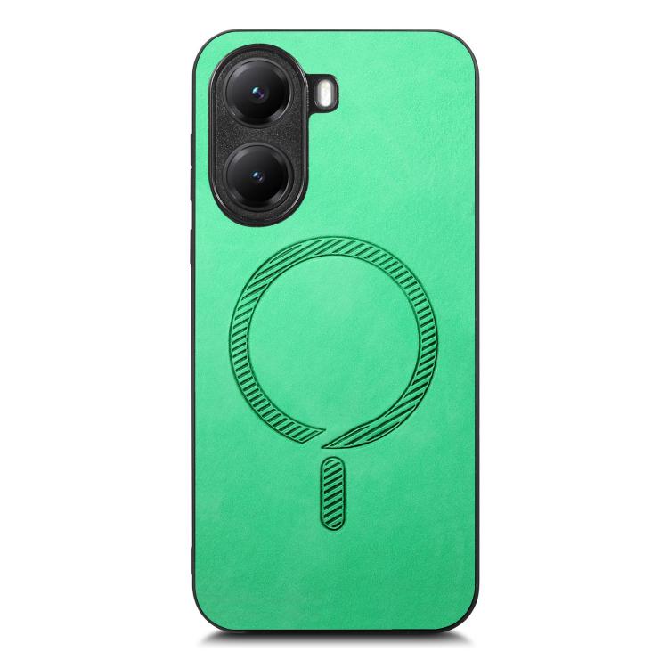 For Redmi Turbo 4 Solid Color Retro Magsafe PU Back Cover Phone Case