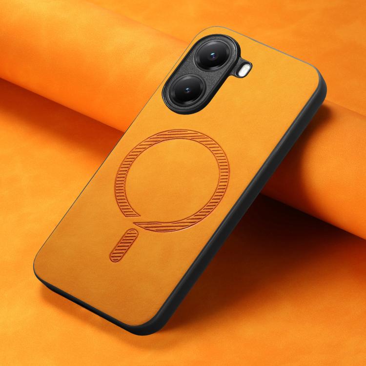 For Xiaomi Poco X7 Pro Solid Color Retro Magsafe PU Back Cover Phone Case