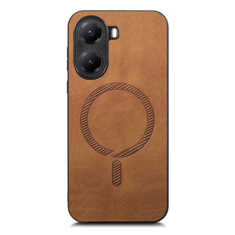 For Xiaomi Poco X7 Pro Solid Color Retro Magsafe PU Back Cover Phone Case