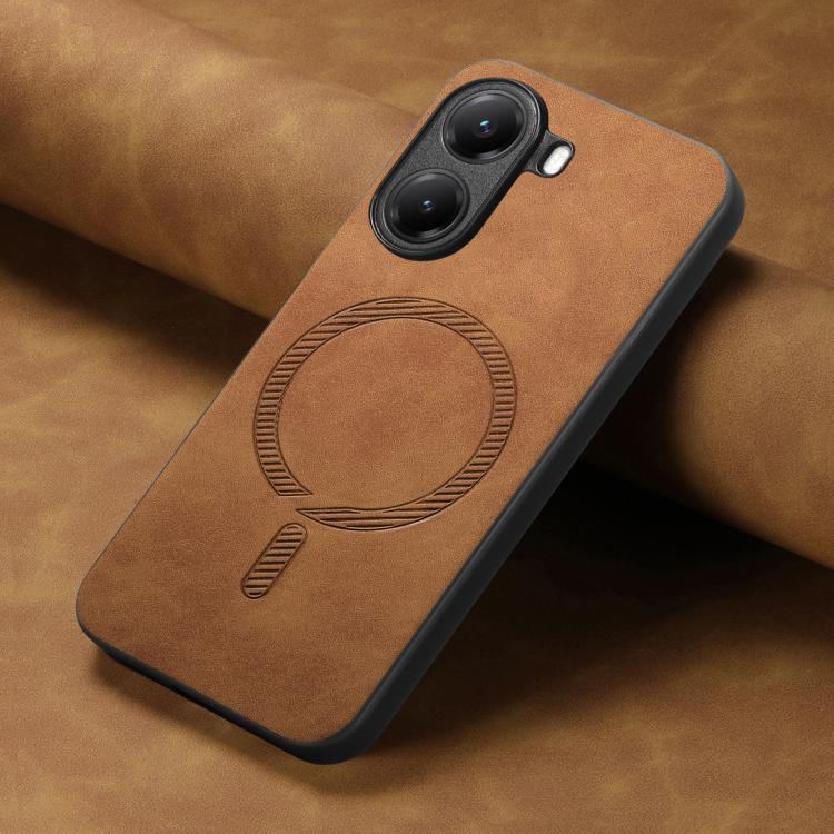 For Xiaomi Poco X7 Pro Solid Color Retro Magsafe PU Back Cover Phone Case