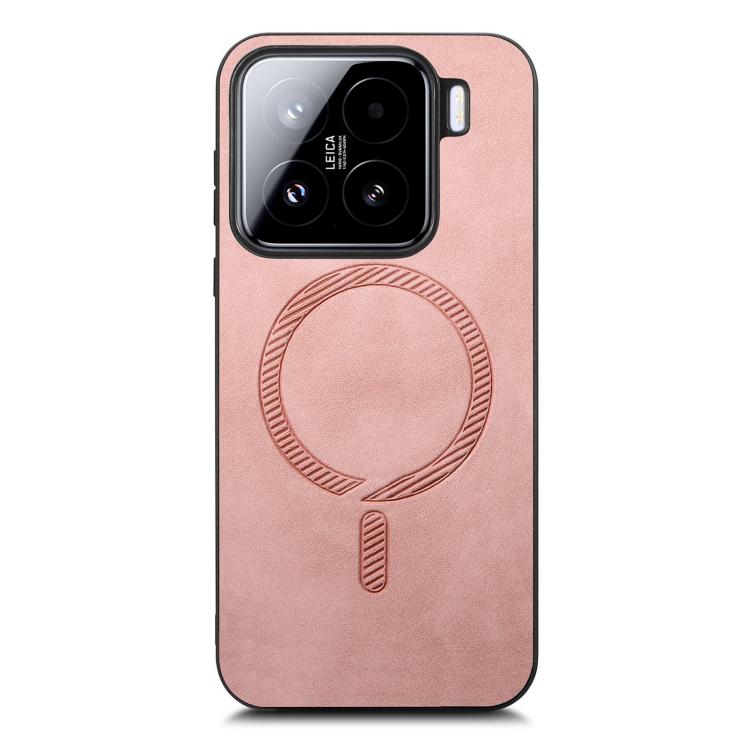 For Xiaomi 15 Solid Color Retro Magsafe PU Back Cover Phone Case