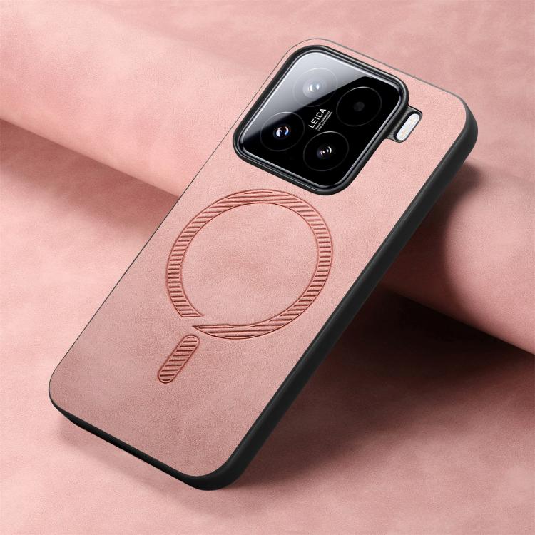 For Xiaomi 15 Solid Color Retro Magsafe PU Back Cover Phone Case