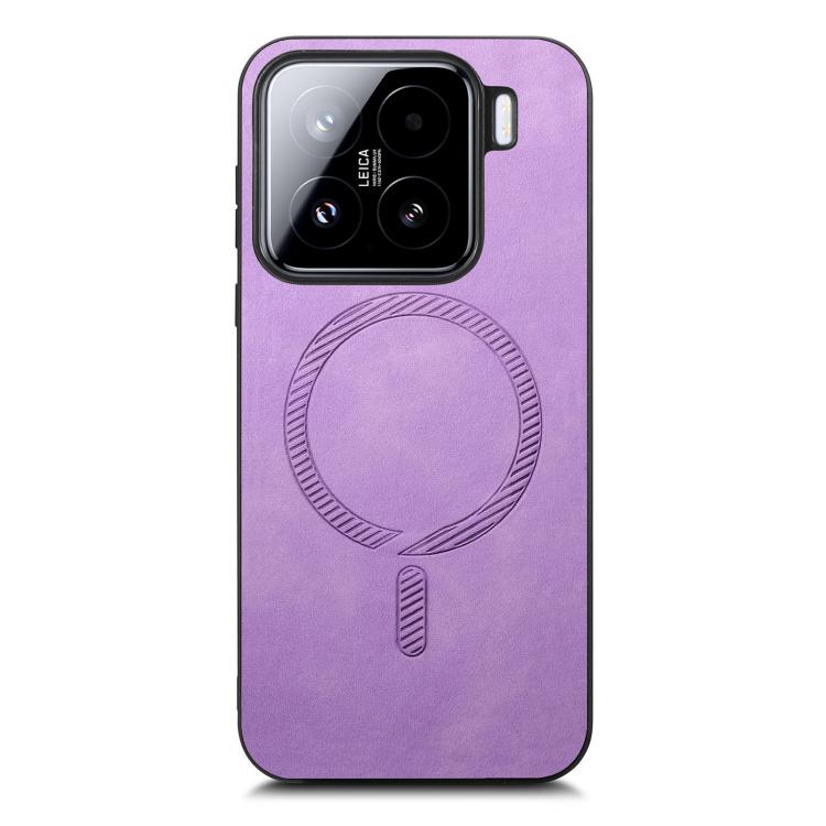For Xiaomi 15 Solid Color Retro Magsafe PU Back Cover Phone Case