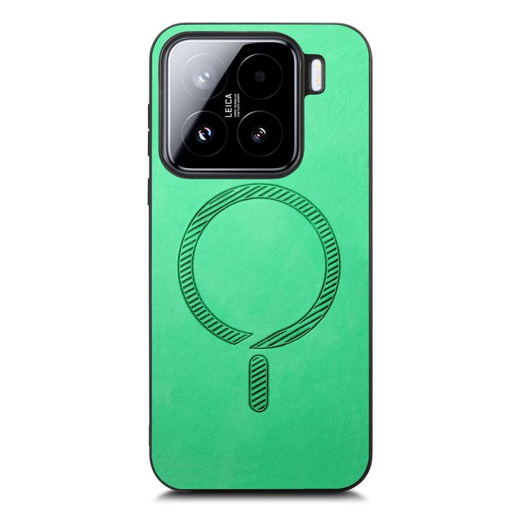 For Xiaomi 15 Solid Color Retro Magsafe PU Back Cover Phone Case