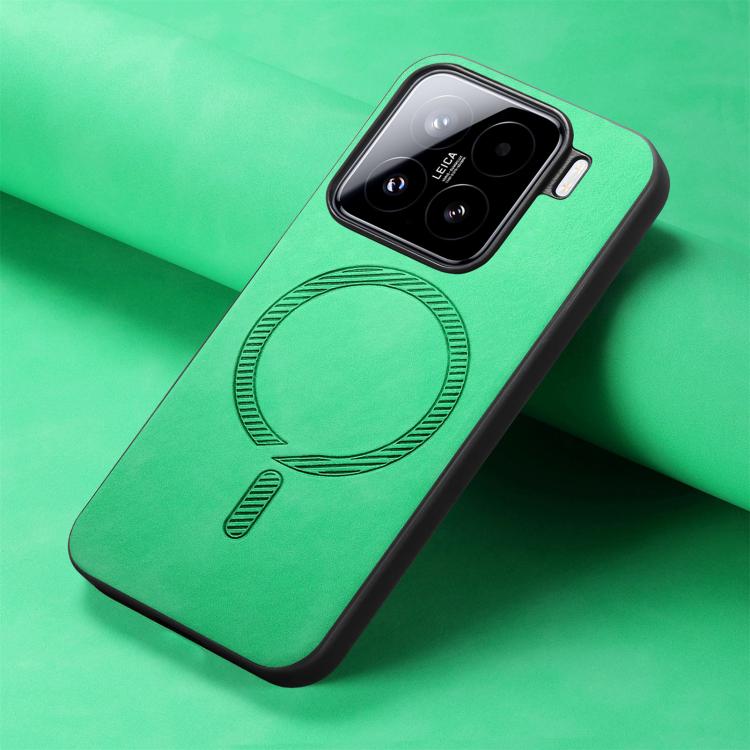 For Xiaomi 15 Solid Color Retro Magsafe PU Back Cover Phone Case
