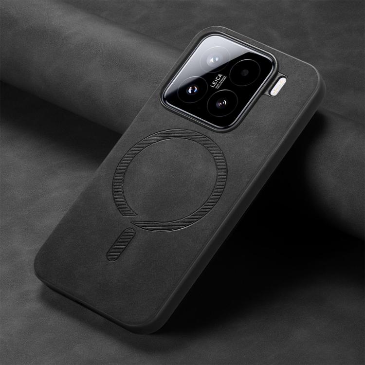 For Xiaomi 15 Solid Color Retro Magsafe PU Back Cover Phone Case