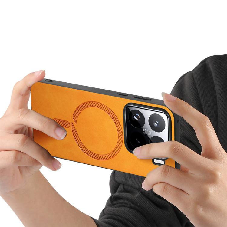 For Xiaomi 15 Pro Solid Color Retro Magsafe PU Back Cover Phone Case