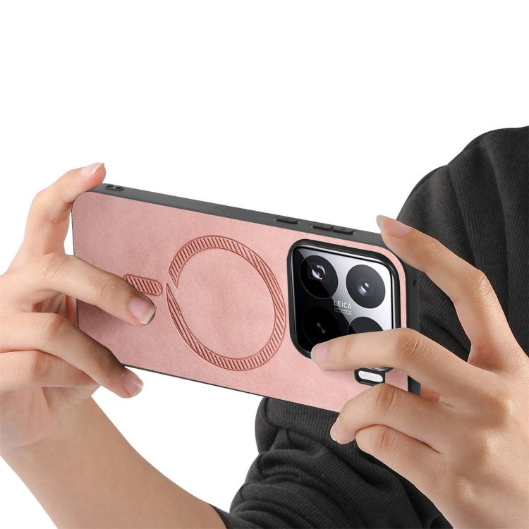 For Xiaomi 15 Pro Solid Color Retro Magsafe PU Back Cover Phone Case