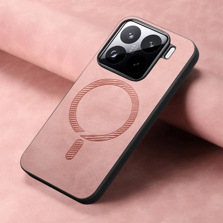 For Xiaomi 15 Pro Solid Color Retro Magsafe PU Back Cover Phone Case