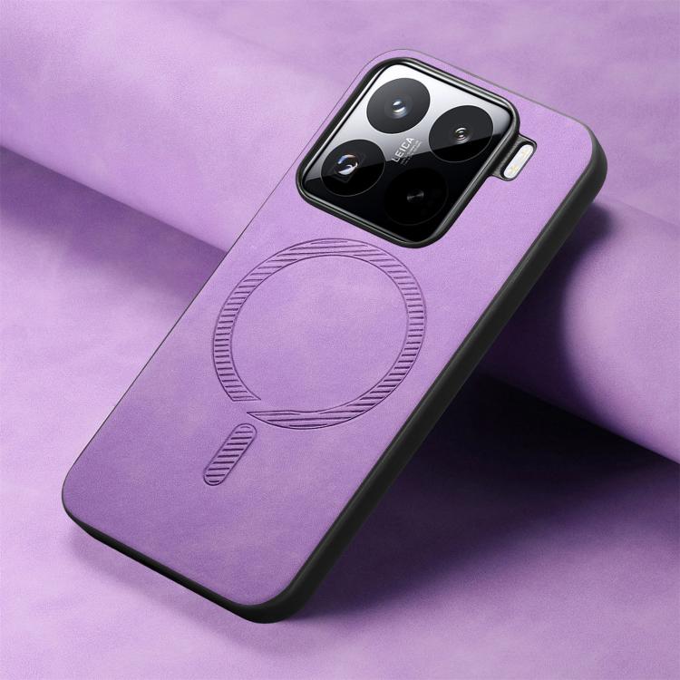 For Xiaomi 15 Pro Solid Color Retro Magsafe PU Back Cover Phone Case