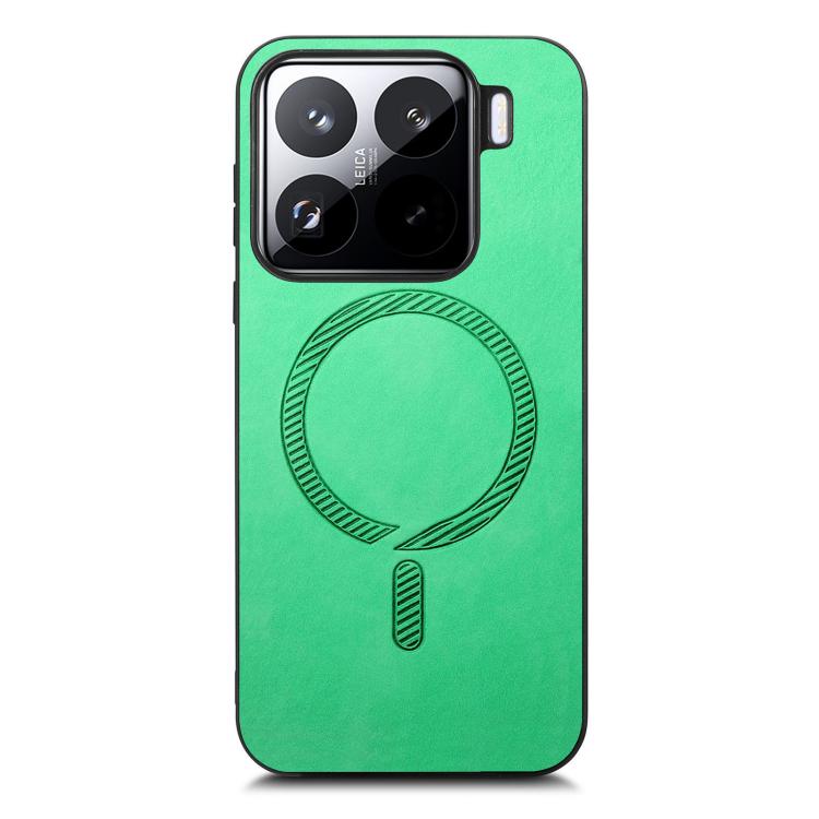For Xiaomi 15 Pro Solid Color Retro Magsafe PU Back Cover Phone Case