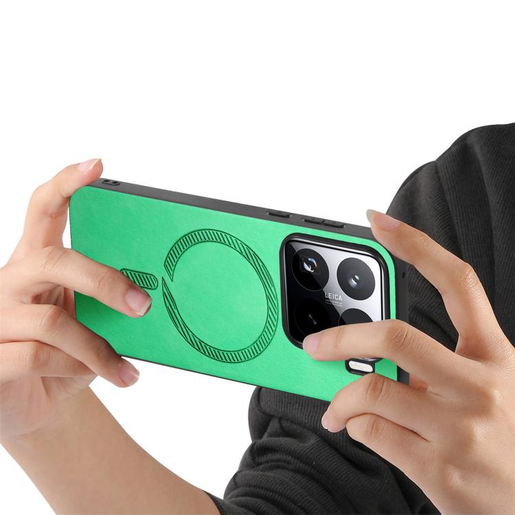 For Xiaomi 15 Pro Solid Color Retro Magsafe PU Back Cover Phone Case