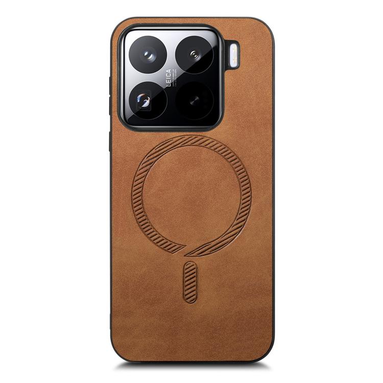 For Xiaomi 15 Pro Solid Color Retro Magsafe PU Back Cover Phone Case