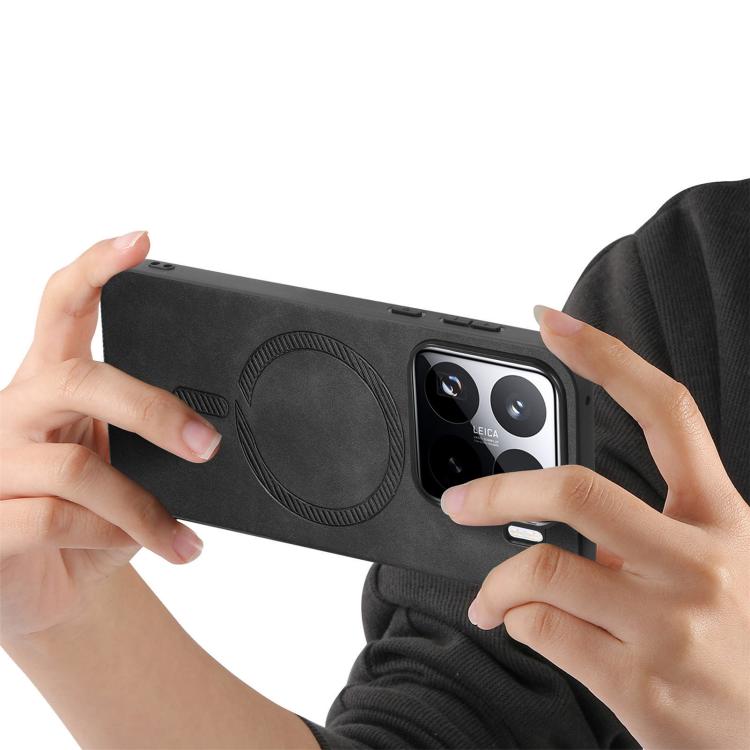 For Xiaomi 15 Pro Solid Color Retro Magsafe PU Back Cover Phone Case