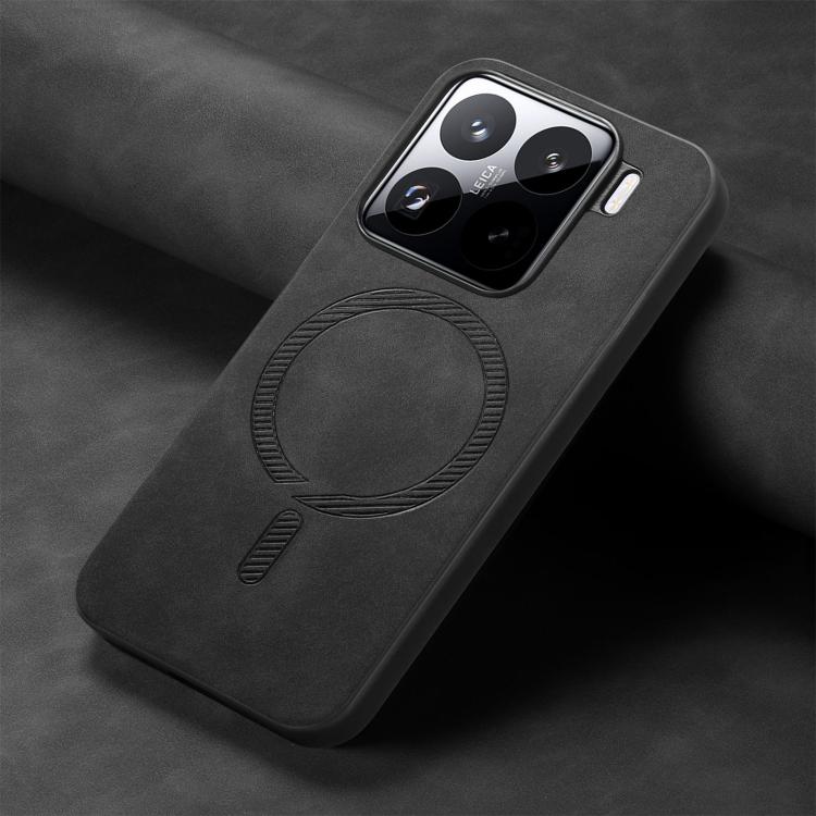 For Xiaomi 15 Pro Solid Color Retro Magsafe PU Back Cover Phone Case