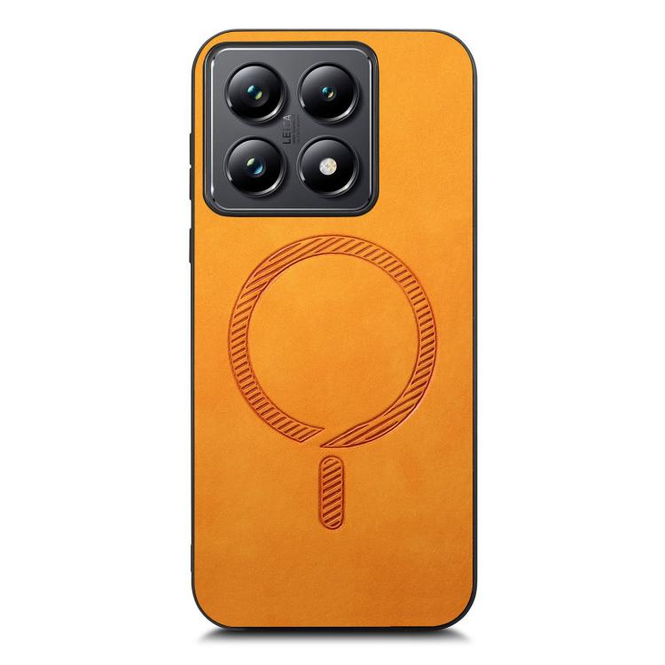 For Xiaomi 14T Solid Color Retro Magsafe PU Back Cover Phone Case