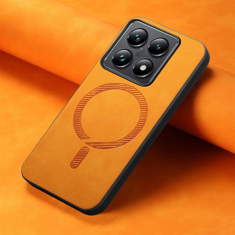 For Xiaomi 14T Solid Color Retro Magsafe PU Back Cover Phone Case