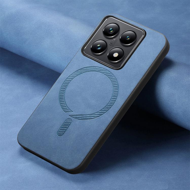 For Xiaomi 14T Pro Solid Color Retro Magsafe PU Back Cover Phone Case
