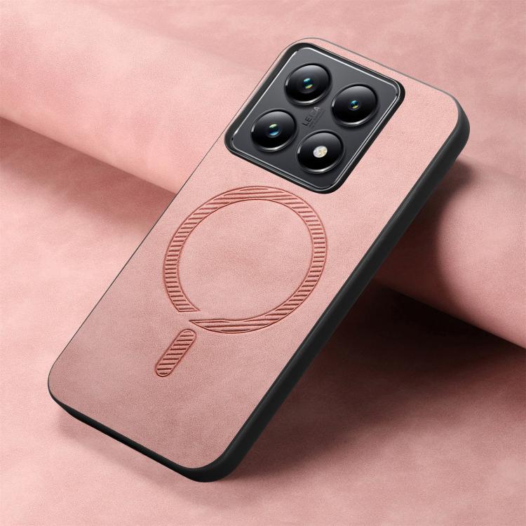 For Xiaomi 14T Pro Solid Color Retro Magsafe PU Back Cover Phone Case